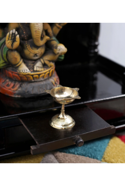 Gold Metal Puja Diya Gold Metal Puja Diya